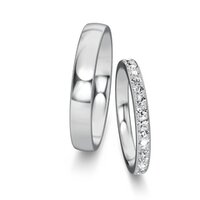 Eheringe Modern/Romance mit Diamant-Pavé 0,46ct