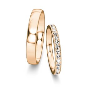 Eheringe Modern/Romance mit Diamant-Pavé 0,46ct