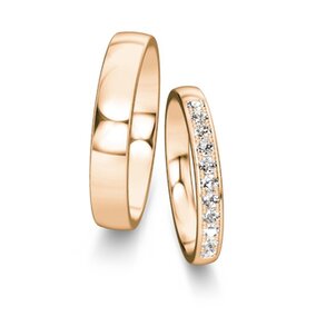 Eheringe Modern/Romance mit Diamant-Pavé 0,22ct
