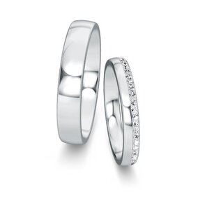Eheringe Modern/Romance mit Diamant-Pavé 0,165ct
