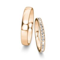 Eheringe Modern/Romance mit Diamant-Pavé 0,46ct