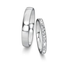 Eheringe Modern/Romance mit Diamant-Pavé 0,46ct