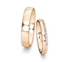 Eheringe Modern/Romance mit Diamant-Pavé 0,165ct