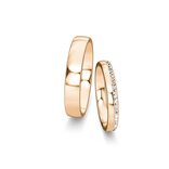Eheringe Modern/Romance mit Diamant-Pavé 0,165ct