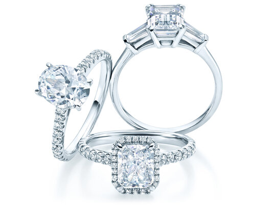 3 Ringe mit Fancy-Cut-Diamanten