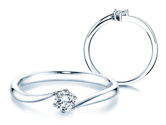 Verlobungsring Devotion in Silber 925/- mit Diamant 0,10ct G/VS
