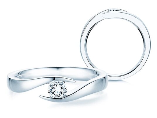 Verlobungsring Twist in Silber 925/- mit Diamant 0,15ct G/SI