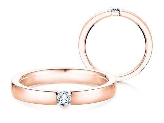 Verlobungsring Infinity in 9K Roségold mit Diamant 0,20ct H/SI