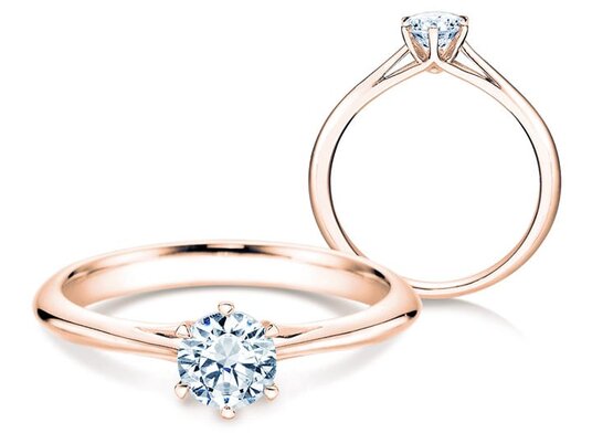 Verlobungsring Heaven 6 in 14K Roségold mit Labordiamant 0,50ct E/VS