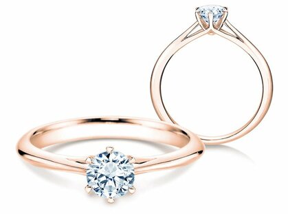 Verlobungsring Heaven 6 in 14K Roségold mit Labordiamant 0,75ct E/VS