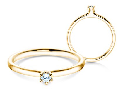 Verlobungsring Classic 6 in 18K Gelbgold mit Diamant 0,05ct H/SI