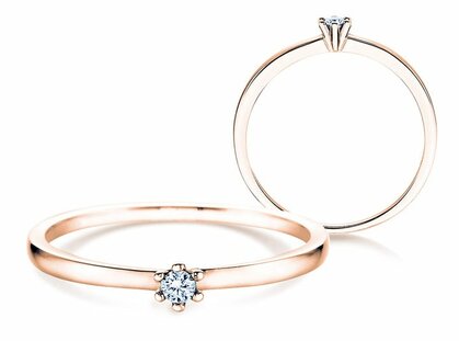 Verlobungsring Classic Petite in 14K Roségold mit Diamant 0,07ct G/SI