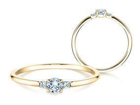Verlobungsring Vivid Petite Diamond in 18K Gelbgold mit Diamanten 0,30ct G/SI