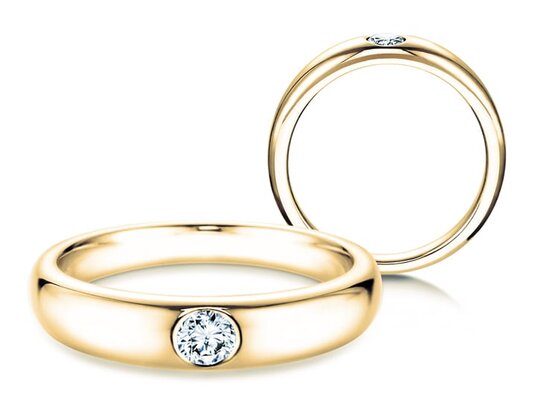 Verlobungsring Promise in 14K Gelbgold mit Diamant 0,15ct H/SI