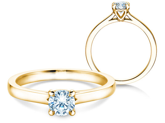 Verlobungsring Romance in 9K Gelbgold mit Labordiamant 0,50ct E/VS