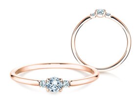 Verlobungsring Vivid Petite Diamond in 18K Roségold mit Diamanten 0,30ct G/SI