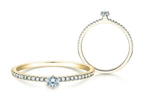 Verlobungsring Classic Pavé in 14K Gelbgold mit Diamanten 0,50ct G/SI