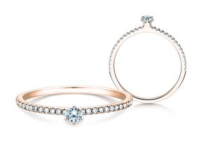 Verlobungsring Classic Pavé in 14K Roségold mit Diamanten 0,50ct G/SI