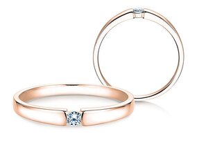 Verlobungsring Infinity Petite in 14K Roségold mit Diamant 0,03ct G/SI
