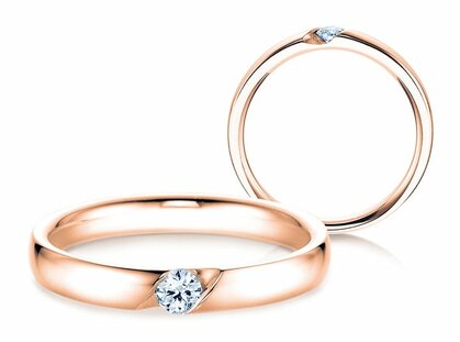 Verlobungsring Italic in 14K Roségold mit Diamant 0,03ct G/SI