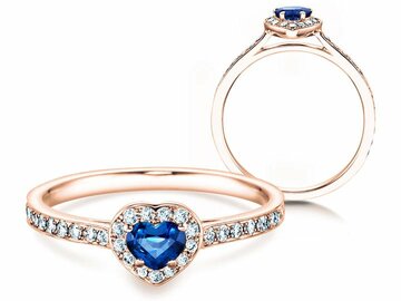 Verlobungsring Heart Saphir in Roségold