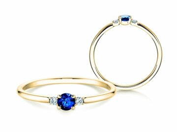 Verlobungsring Glory Petite Saphir in Gelbgold
