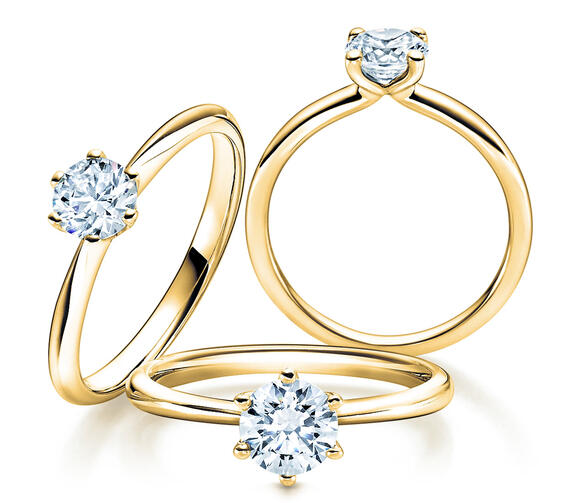 Verlobungsringe Gelbgold mit Diamant – Gold-Ringe