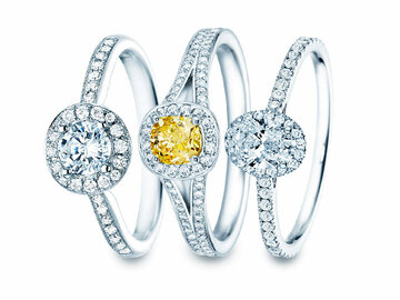 Halo-Ringe – Hauptstein & Kranz aus Diamanten