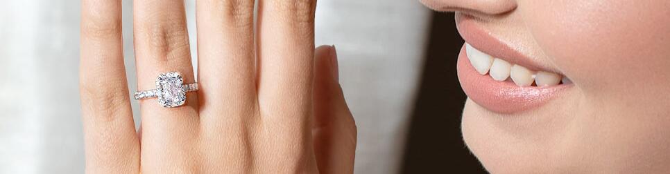 Halo-Ringe mit Diamant und glitzerndem Pavé