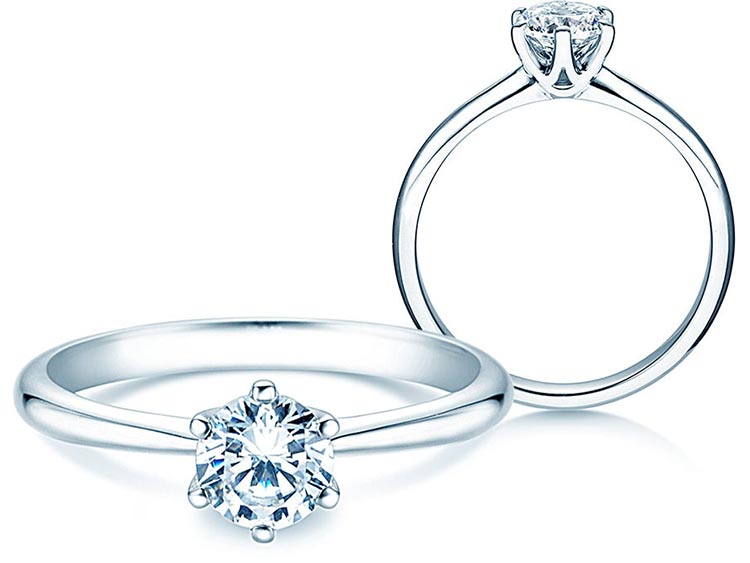 Solitärringe mit Diamant für klassische Verlobungsringe