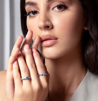 Farbedelsteinring Bright Weißgold