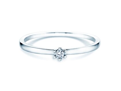 Verlobungsring Classic Petite in 14K Weißgold mit Diamant 0,05ct G/SI