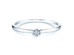 Verlobungsring Classic Petite in 14K Weißgold mit Diamant 0,05ct G/SI