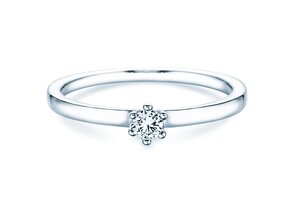 Verlobungsring Classic Petite in 14K Weißgold mit Diamant 0,13ct G/SI