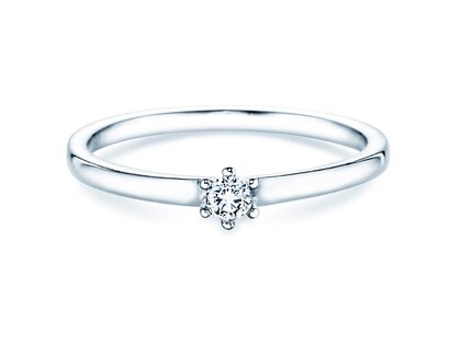 Verlobungsring Classic Petite in 14K Weißgold mit Diamant 0,09ct G/SI