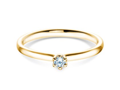 Verlobungsring Classic 6 in 18K Gelbgold mit Diamant 0,05ct H/SI