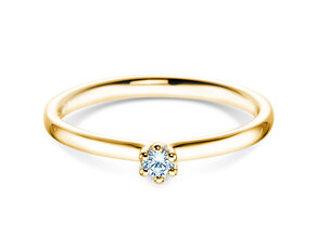 Verlobungsring Classic 6 in 18K Gelbgold mit Diamant 0,05ct H/SI