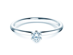 Verlobungsring Classic 6 in 9K Weißgold mit Labordiamant 0,15ct E/VS