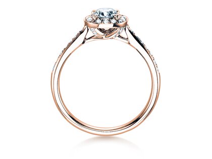 Verlobungsring Halo Classic in 18K Roségold mit Diamanten 0,78ct G/SI