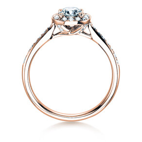 Verlobungsring Halo Classic in 18K Roségold mit Diamanten 0,78ct G/SI