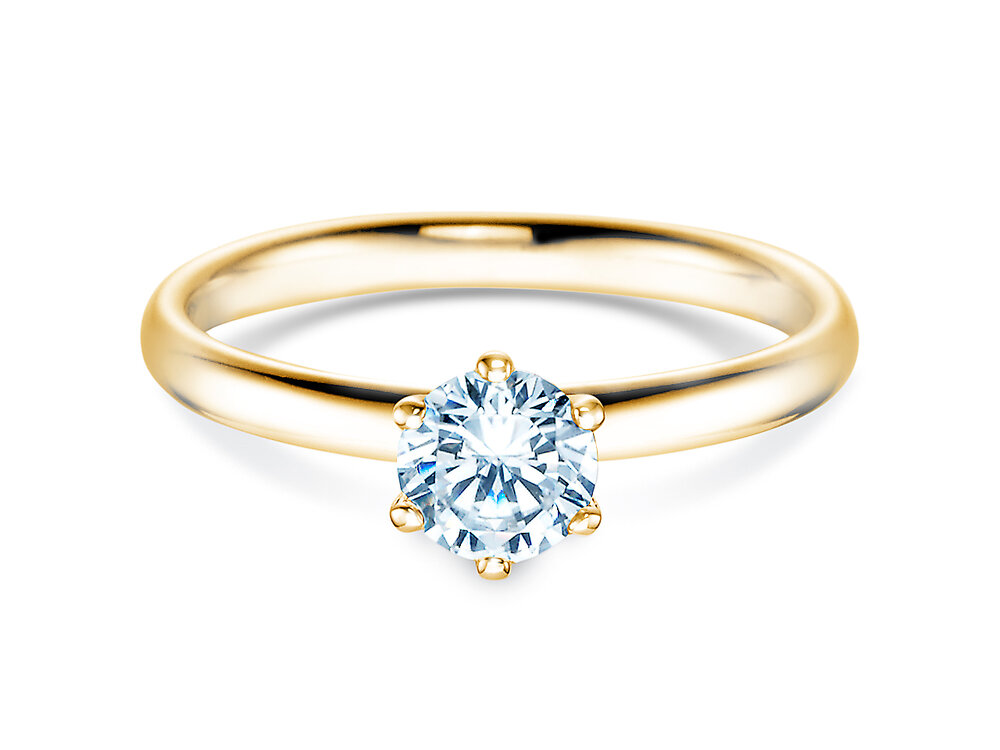 Verlobungsring Classic 6 in 9K Gelbgold mit Diamant 0,60ct G/SI