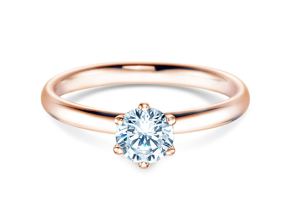 Verlobungsring Classic 6 in 14K Roségold mit Diamant 0,60ct G/SI