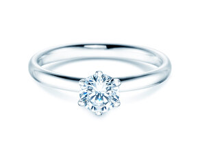 Verlobungsring Classic 6 in 18K Weißgold mit Diamant 0,60ct H/SI