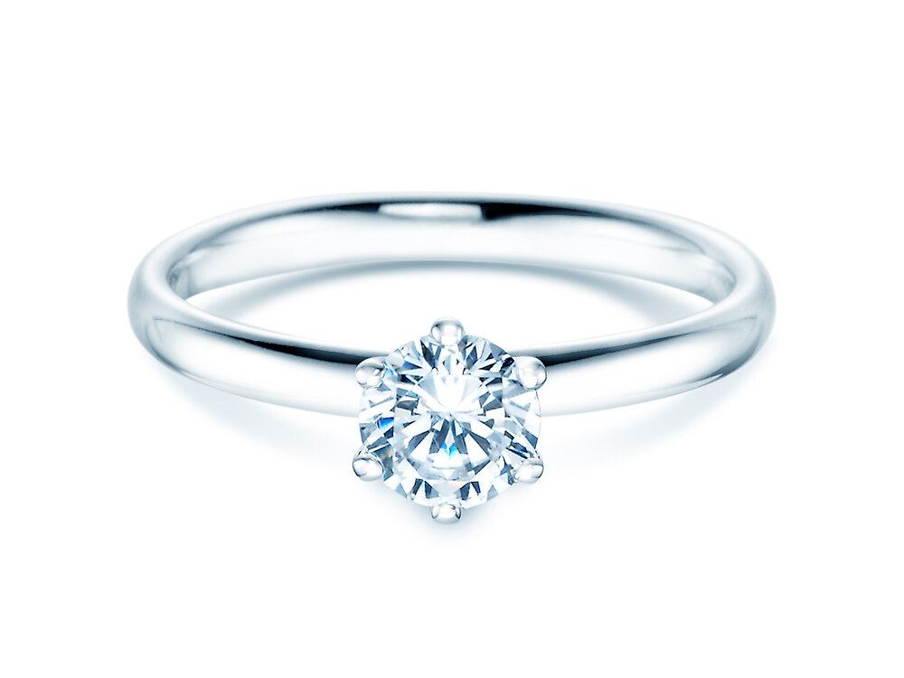 Verlobungsring Classic 6 in 9K Weißgold mit Diamant 0,60ct G/SI