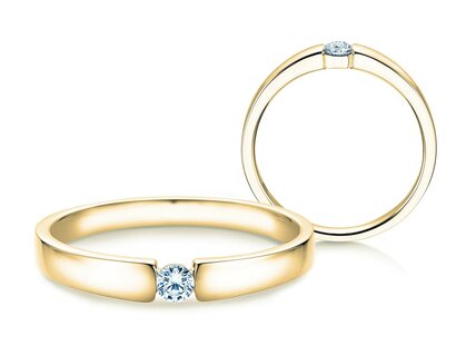 Verlobungsring Infinity Petite in 14K Gelbgold mit Diamant 0,09ct G/SI