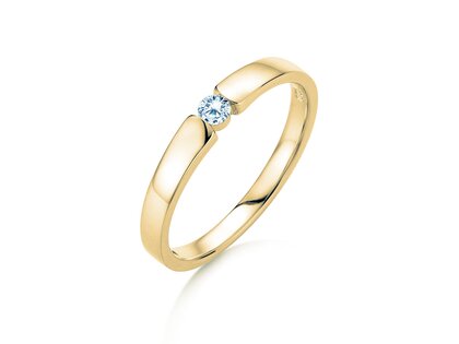 Verlobungsring Infinity Petite in 14K Gelbgold mit Diamant 0,09ct G/SI