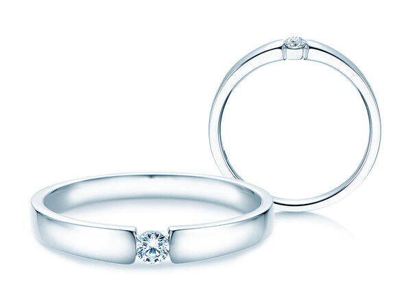 Verlobungsring Infinity Petite in 14K Weißgold mit Diamant 0,09ct G/SI