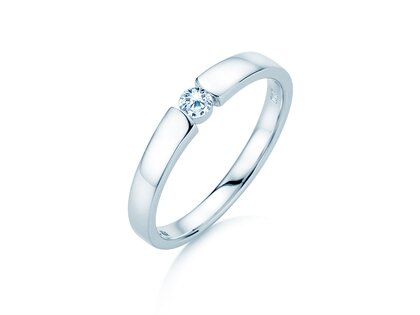 Verlobungsring Infinity Petite in 14K Weißgold mit Diamant 0,13ct G/SI