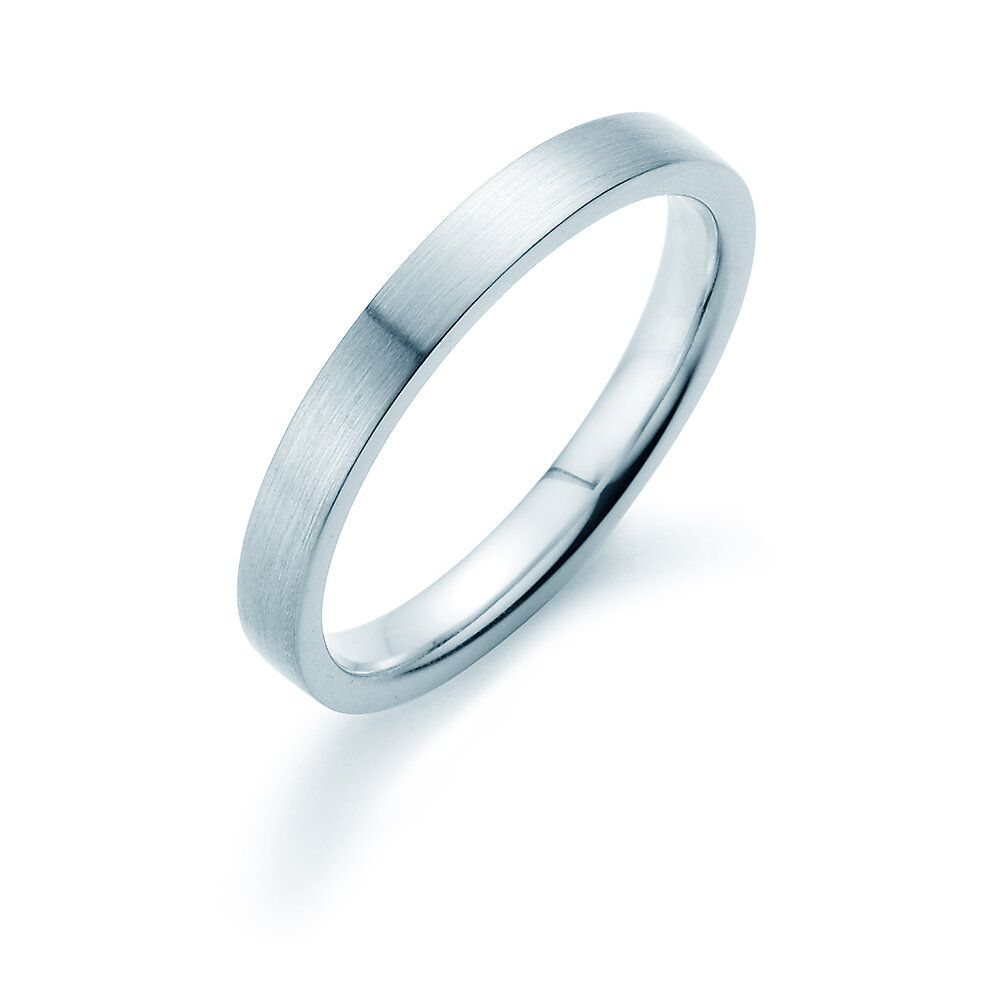 Herrenring Modern 2,5mm in Platin 950/- matt