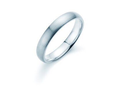 Herrenring Classic 4mm in 14K Weißgold matt
